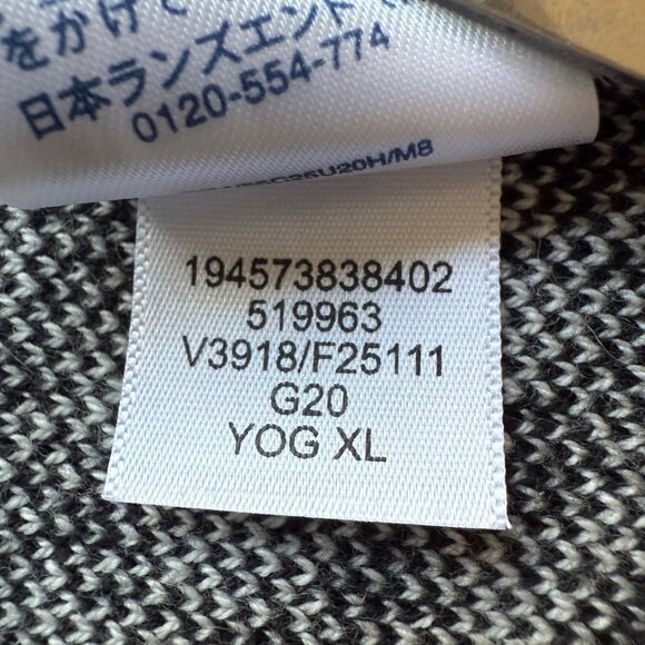 Lands End Size XL 18 Black & White Houndstooth Shawl Collar Long Cardigan Jacket - Picture 7 of 15